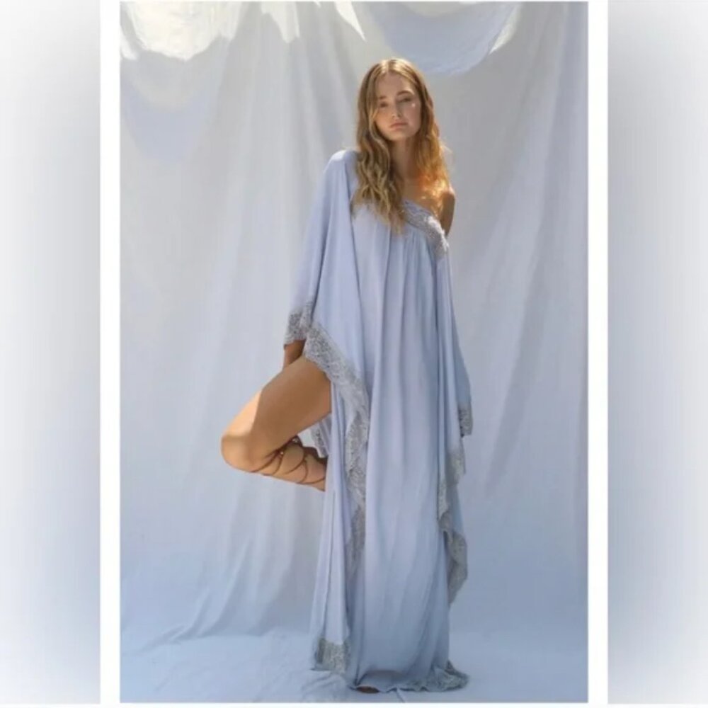 NWT Jen's Pirate Booty Love Her Madly Kaftan Tunic Rio Blue Agave Flowy Summer